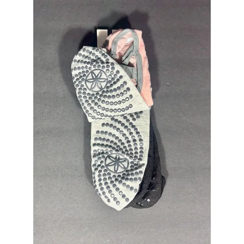 Gaiam Grippy Yoga Barre Socks 3 Pack One Size Non Slip Pilates Ballet NWT